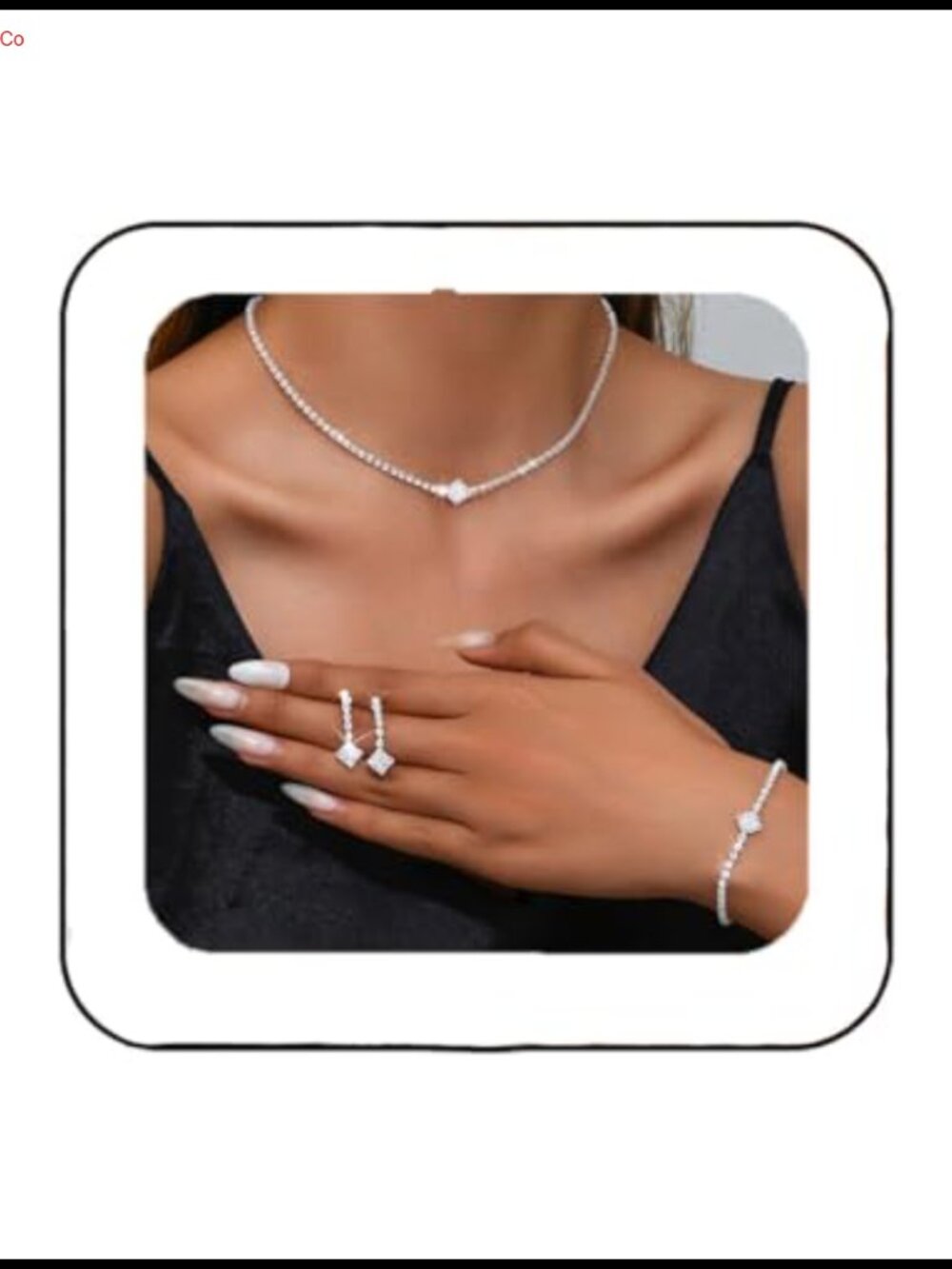 Crystal Rhinestone Bridal Wedding Jewelry Set Necklace Earrings Bracelet
